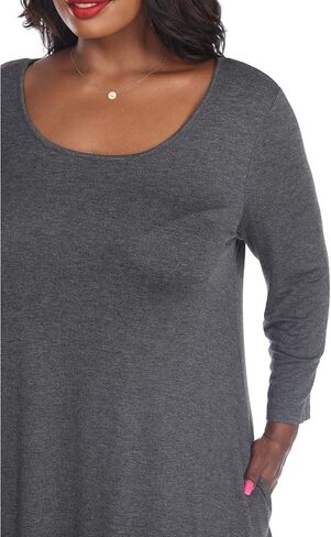 white mark Women's Maternity Makayla Tunic Top with Shark Bite Hemline & Pockets in Saudi Arabia
