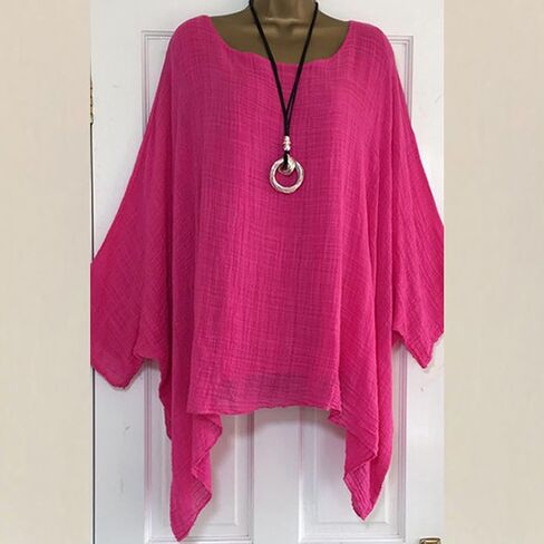 Women Linen Cotton Tops Tunic Top – Casual Batwing Long Sleeve Baggy T Shirt Tees Oversized Loose Flowy Blouse in Saudi Arabia