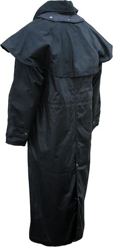 Foxfire Men's Long Oilskin Western Australian Waterproof Duster Coat, Raincoat Oil Cloth Cotton, Brown, Large in Kuwait