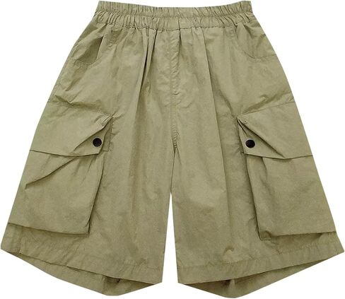 الأولاد الشوراء الصيفية الفضفاضة شورتات البضائع فضفاضة مرنة السحب على المخيمات في الهواء الطلق شورتات المشي لمسافات طويلة مع جيوب رفرف لمدة 5-16 سنة in Kuwait