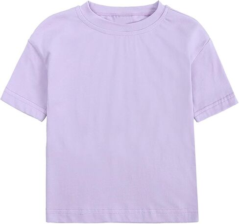 Toddler Boys Girls Tees Short Sleeve Crewneck Cotton Solid T-Shirts Kids Comfort Soft Undershirt Tops Simple Clothes in Saudi Arabia