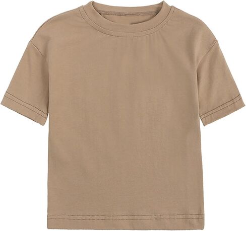 Toddler Boys Girls Tees Short Sleeve Crewneck Cotton Solid T-Shirts Kids Comfort Soft Undershirt Tops Simple Clothes in Saudi Arabia