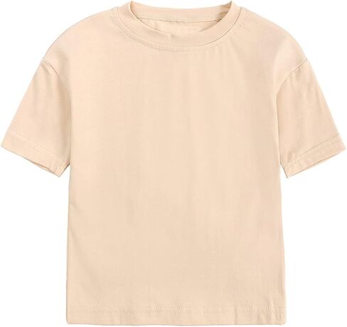 Toddler Boys Girls Tees Short Sleeve Crewneck Cotton Solid T-Shirts Kids Comfort Soft Undershirt Tops Simple Clothes in Saudi Arabia