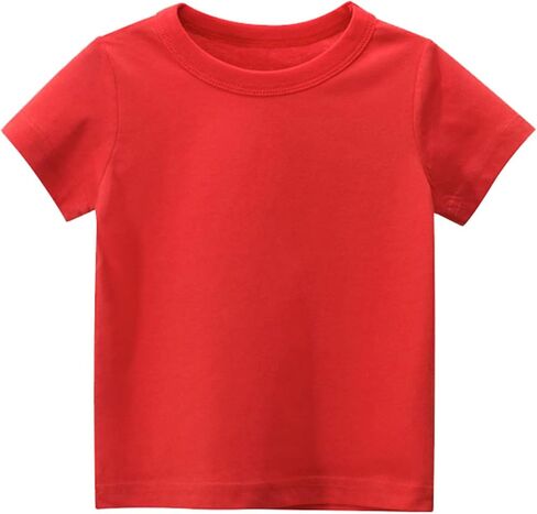 Undershirt for Kids Boys Girls Short Sleeve Tees Toddler Solid Cotton T-Shirt Crewneck Undershirt Basic Summer Shirt in Saudi Arabia