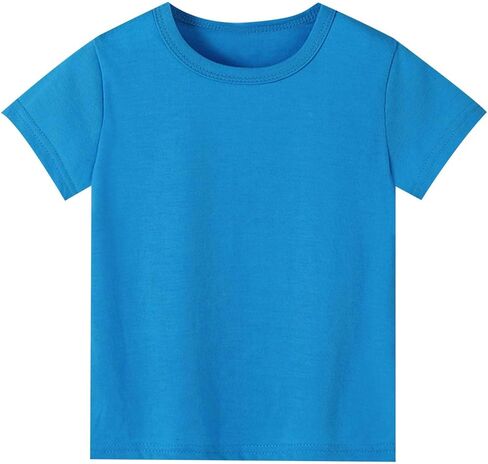 Kids' Tees Crewneck Solid T-Shirts Boys Girls Short Sleeve Toddler Comfort Soft T-Shirt Undershirt Tops in Saudi Arabia