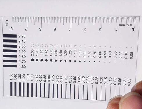 SEC Size Estimation Chart Scratch Measure Defect Compare Stain Test Transparency Film Dot Gauge Spot Meter (2220) in Kuwait