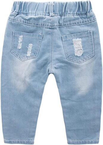 EISHOW Little Boys Jeans Shorts, 1-7 Years Toddler Baby Summer Casual Elastic Waist Ripped Denim Shorts Pockets Pull up Pants in Kuwait