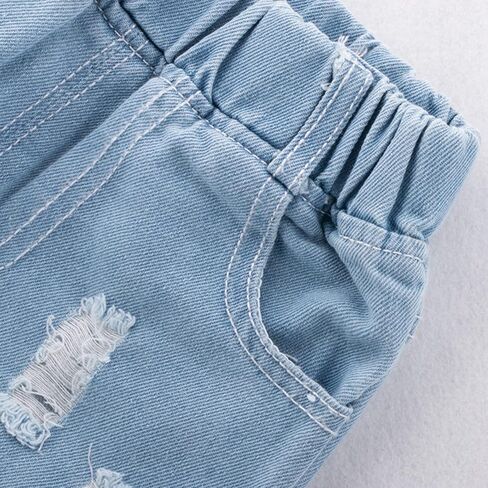 EISHOW Little Boys Jeans Shorts, 1-7 Years Toddler Baby Summer Casual Elastic Waist Ripped Denim Shorts Pockets Pull up Pants in Kuwait