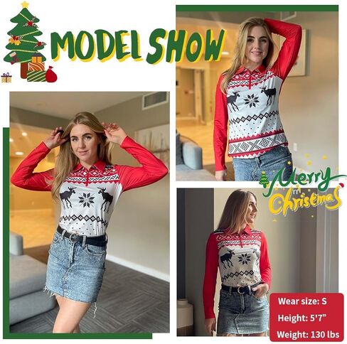 Womens Long Sleeve Golf Shirts Print Golf Tops Athletic Moisture Wicking Tennis Shirts Golf Clothing in Kuwait