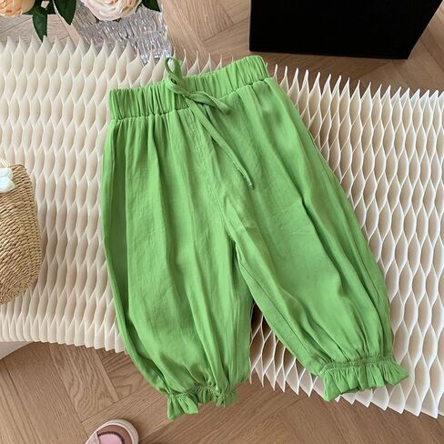 Cotton Linen Harem Bloomers Pants for Baby Toddler Solid Color Casual Ankle Pants Loose Long Drawstring Pants in Saudi Arabia