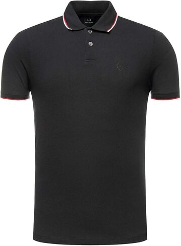A|X ARMANI EXCHANGE mens Oxford Ax Logo Polo Shirt, Black, Medium US in Saudi Arabia
