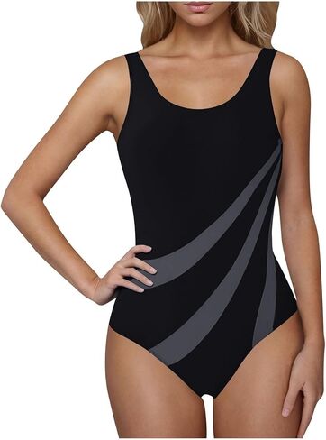 Women's One Piece Swimsuits Tummy Control High Waisted Bathing Suit Wrap Tank Swimsuit Color Block Slimming Swimwear in Kuwait