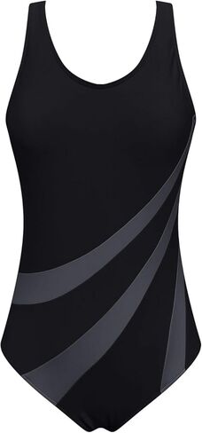 Women's One Piece Swimsuits Tummy Control High Waisted Bathing Suit Wrap Tank Swimsuit Color Block Slimming Swimwear in Kuwait