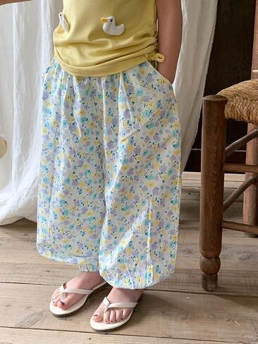 Girls Pants Baggy Cotton Pull Up Kids Harem Pants 2-10Y in Kuwait