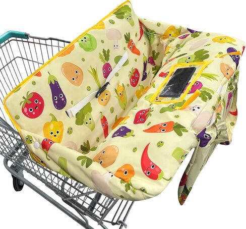 Shopping Cart Cover for Baby,2-in-1 Baby Cart Covers with Portable Cloth Bag Cart Seat Pad for Babies Grocery Cushion Cover Restaurant,Suitable for All Supermarkets and Restaurants in Saudi Arabia