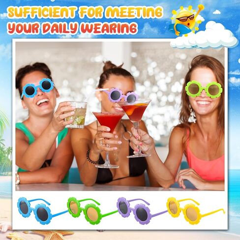 36 Pairs Kids Flower Sunglasses Round Girls Toddler Flower Sunglasses Cute Baby Sunglasses Outdoor Beach Eyewear for Boys Girls Infant Party Favors in Kuwait