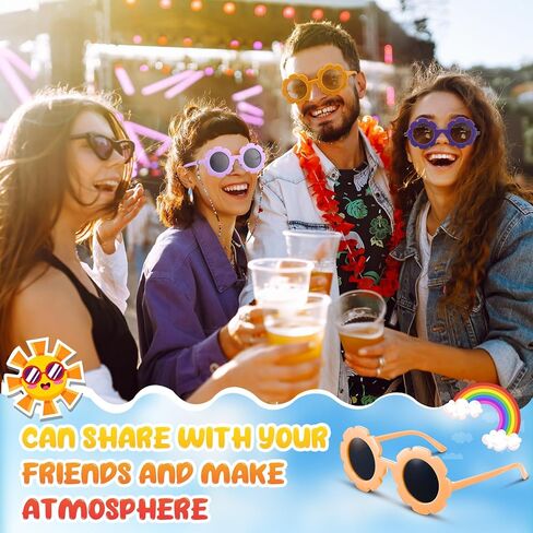 36 Pairs Kids Flower Sunglasses Round Girls Toddler Flower Sunglasses Cute Baby Sunglasses Outdoor Beach Eyewear for Boys Girls Infant Party Favors in Kuwait