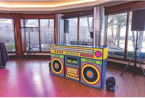 Fun Express 80 "3D Bright Multicolored Boom Box Cutout Standout - موضوع 80 - رائع للحفلة الراقصة وأعياد الميلاد وحفلات الأحداث الكبرى الأخرى in Saudi Arabia