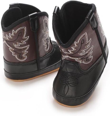 Baby Cowboy Boots Western Boots Toddler Cowboy Bootie Soft Sole Non-Slip Crib Shoes for Infant Boys Girls 0-18 Months in Saudi Arabia
