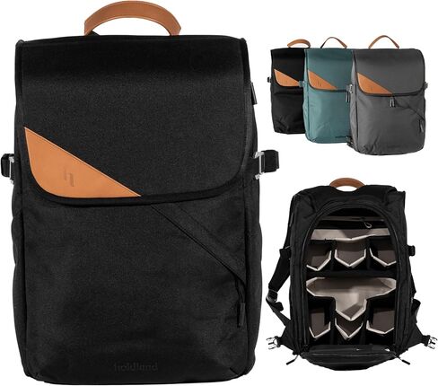 28L Camera Backpack Bag for Men or Women Photographers with Waterproof Rainfly, Laptop Sleeve & Removable Hip Belt | For Large or Small DSLR/Mirrorless Cameras | Black in Kuwait