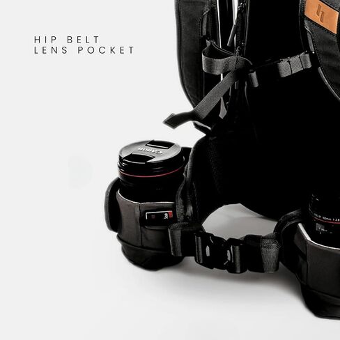 28L Camera Backpack Bag for Men or Women Photographers with Waterproof Rainfly, Laptop Sleeve & Removable Hip Belt | For Large or Small DSLR/Mirrorless Cameras | Black in Kuwait