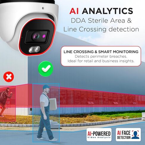 Surveillance Camera System with AI Object Recognition – 8CH NVR, 8 x 4MP PoE CCTV Cameras, HDD 2TB, Dome/Turret, H.265, Audio, Hybrid LED, IP67 Waterproof, IR 20m in Saudi Arabia