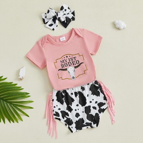 Kayotuas Western Girl Girl Clothes Summer Cowgirl Adtits My First Rodo Romper Cow Print Bloomer Shorts The Devel 3 Beats Set in Saudi Arabia