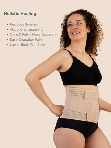 Post-Pregnancy Belly Band, Post-Partum, Recovery & Support, C-Section Recovery, Pelvic Floor Recovery, Bamboo (TAN, Large) in Saudi Arabia