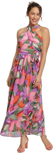 London Times Women's Twist Neck Halter Maxi Dress in Saudi Arabia