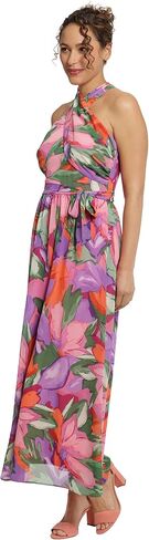 London Times Women's Twist Neck Halter Maxi Dress in Saudi Arabia