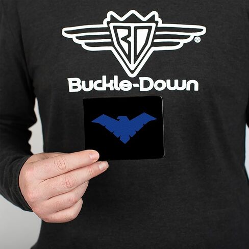 Buckle-Down Unisex-Adult's Pu Bifold Wallet-Nightwing Issue #1 Welcome to Gotham Cover Pose/Logo Black/Gray/Red in Saudi Arabia