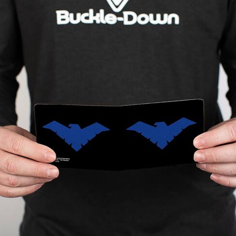 Buckle-Down Unisex-Adult's Pu Bifold Wallet-Nightwing Issue #1 Welcome to Gotham Cover Pose/Logo Black/Gray/Red in Saudi Arabia