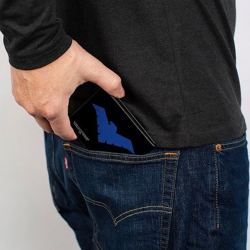 Buckle-Down Unisex-Adult's Pu Bifold Wallet-Nightwing Issue #1 Welcome to Gotham Cover Pose/Logo Black/Gray/Red in Saudi Arabia