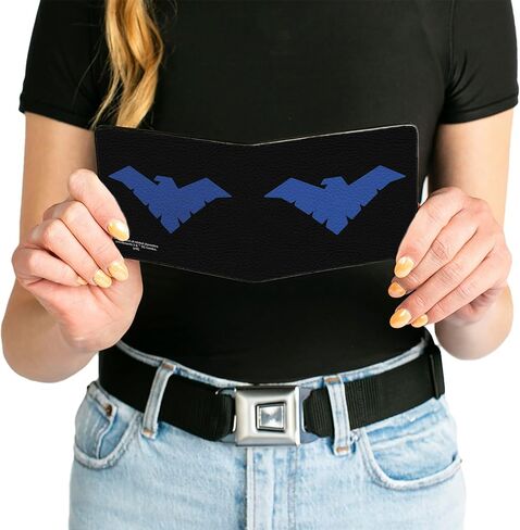 Buckle-Down Unisex-Adult's Pu Bifold Wallet-Nightwing Issue #1 Welcome to Gotham Cover Pose/Logo Black/Gray/Red in Saudi Arabia