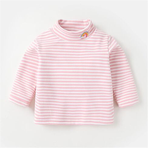 Toddler Baby Boys Girls Turtleneck Shirt Long Sleeve Striped Pullover Top Casual Winter Undershirts, Fall Comfy Outfit in Saudi Arabia