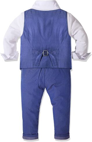 Nwada Boys Suit Set Formal Dress Shirt with Bow Tie, Slim Vest and Pants Toddler Boy Clothes Suits in Saudi Arabia