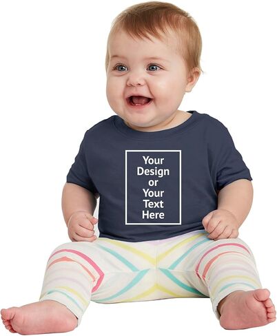 Personalized Photo Fine Jersey Tee for Kids 3322 Infant Age 6M to 24M Custom T-Shirt for Boys Girls Front/Back Print in Saudi Arabia