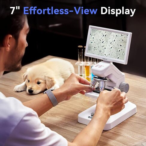Tomlov DM301 Pro Biological Microscope 1200x: 7 "مجهر رقمي LCD مع إخراج USB و HDMI ، متوافق مع iPhone و Android و Mac & Windows - رائع للبالغين ، استخدام Hobby Kids & STEM in Saudi Arabia