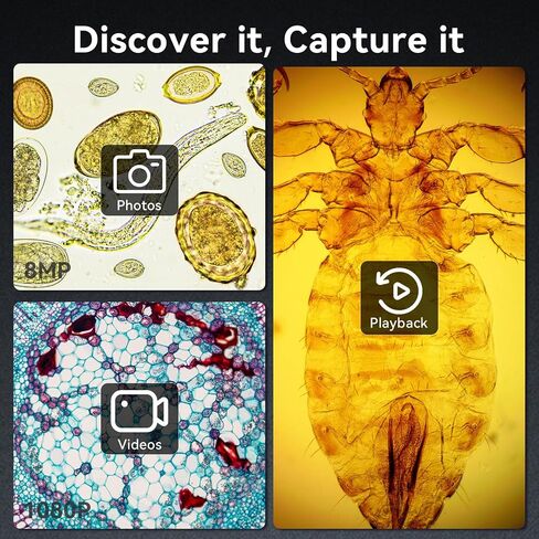 Tomlov DM301 Pro Biological Microscope 1200x: 7 "مجهر رقمي LCD مع إخراج USB و HDMI ، متوافق مع iPhone و Android و Mac & Windows - رائع للبالغين ، استخدام Hobby Kids & STEM in Saudi Arabia