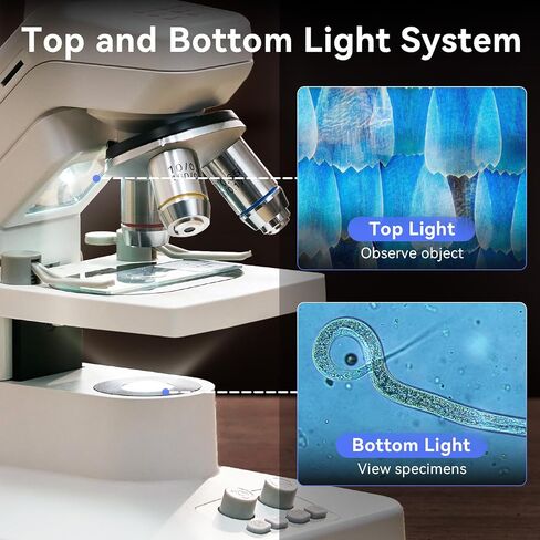 Tomlov DM301 Pro Biological Microscope 1200x: 7 "مجهر رقمي LCD مع إخراج USB و HDMI ، متوافق مع iPhone و Android و Mac & Windows - رائع للبالغين ، استخدام Hobby Kids & STEM in Saudi Arabia