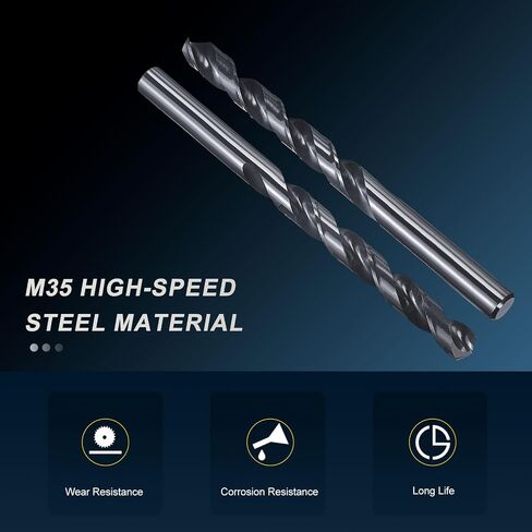 PATIKIL 27/64" Drill Bit, Jobber Straight Shank M35 Cobalt 5% High-Speed Steel 135° Nitriding Black for Stainless Steel Hard Metal - 5 Pack in Saudi Arabia