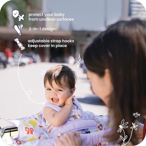 GoldBug Baby and Toddler Shopping Cart Cover & High Chair Cover - Patchwork Berry in Kuwait