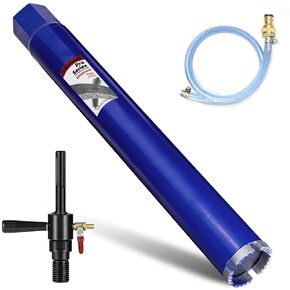 2-1/2 "بتات الحفر الأساسية المؤيدة مع SDS بالإضافة إلى محول حقن المياه (1-1/4" -7 UNC) ، 14 "قطع أساسية رطبة محدودة العمق للخرسانة مع حديد التسليح ، الطوب ، البناء ، الهاون (تشمل مجموعة خرطوم الماء)