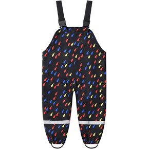 Toddler Boys Girls Butterfly Waterproof Suspender Rain Pants Mud Dirty Proof Windbreak Raincoat Cute Overalls Jumpsuit