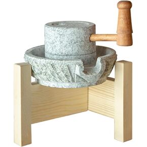 Home Coffee Bean Machine Retro Hand Coffee Mill Grains Spices Natural Small Stone Mill Retro Ornaments