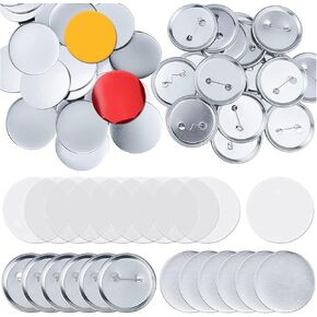 100 Sets Round Parts Blank Making Supplies 58mm Metal Badge Making Kits Blank Pin Back Parts