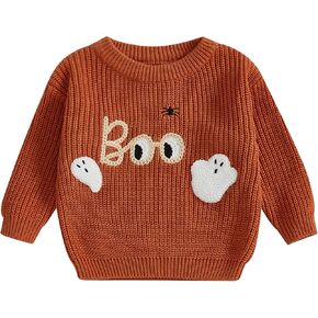 Baby Halloween Sweater Newborn Boy Girl Pumpkin Sweatshirt Pullover Knitwear Winter Warm Outfit Clothes
