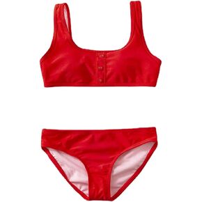 Baby Girl Soild Bikini Swimsuit Youth Swimming Bathing Suits Beach Athletic Sport Swimwear Plain Suits Outwear Clothes