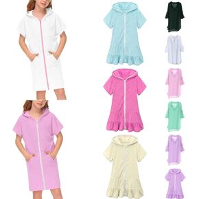 Girls Crochet Swim Beach Cover Up Short Sleeve Swimsuits Long Beach Dress Girls Black Swimsuit 5-14