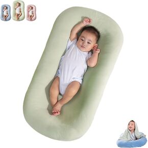 Baby Lounger, Infant Lounger, Baby Lounger for Newborn, Soft Breathable Newborn Lounger for Baby Rest & Activity (Green, 29.5x19.3in)